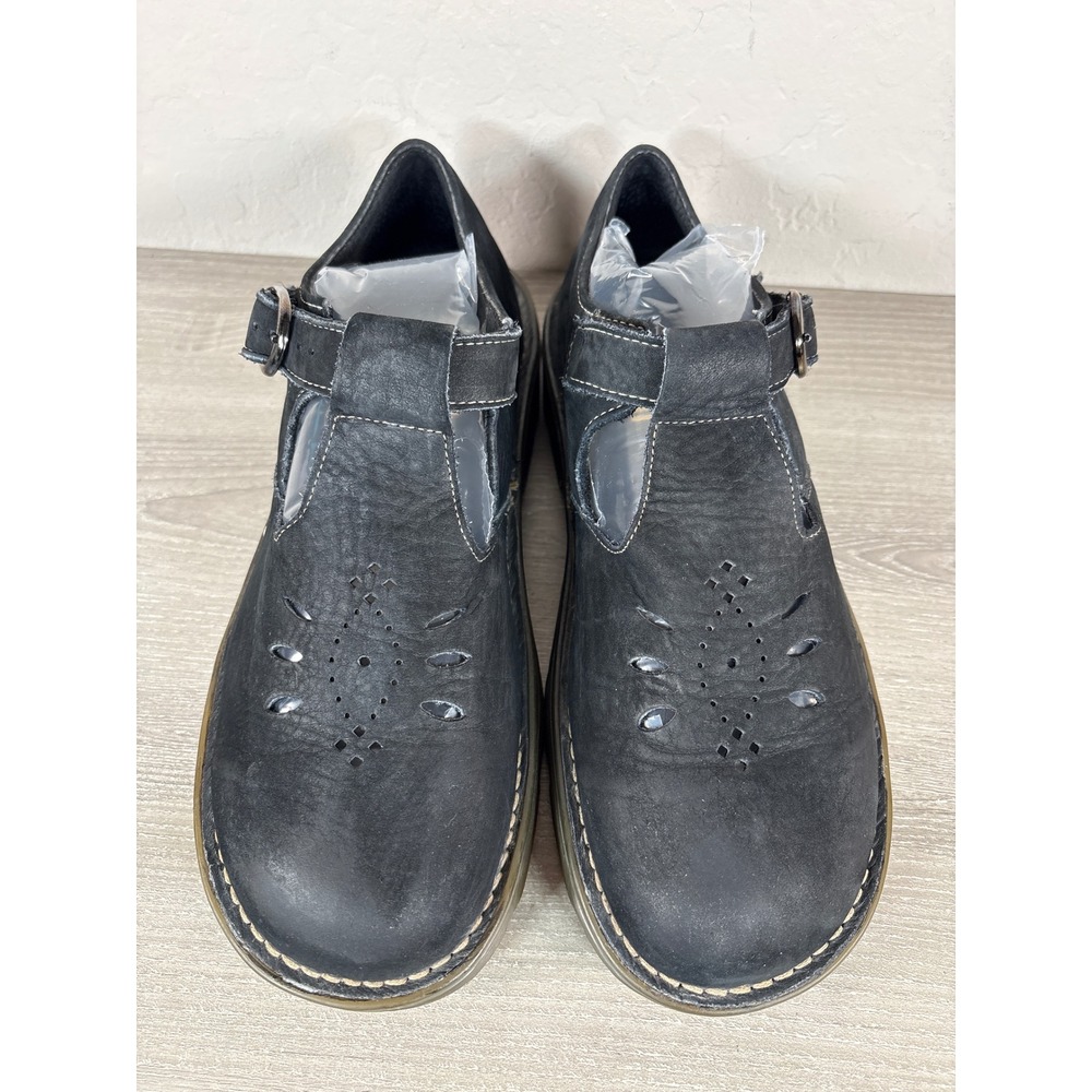 Dr. Martens England Black Nubuck / Suede Mary Jane T-Strap Cutout Shoes Vintage - Picture 5 of 10